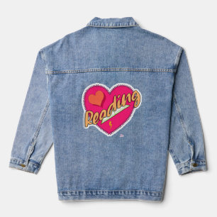 Reading Love Book Heart Motto Denim Jacket