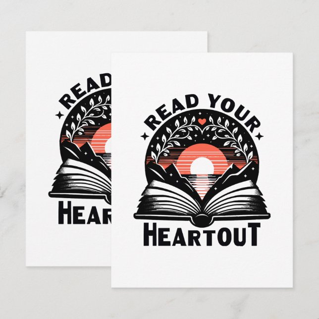 Reading Lover Read Your Heart Out Book Nerd Enclosure Card (Front/Back)