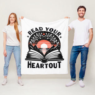 Reading Lover Read Your Heart Out Book Nerd Fleece Blanket