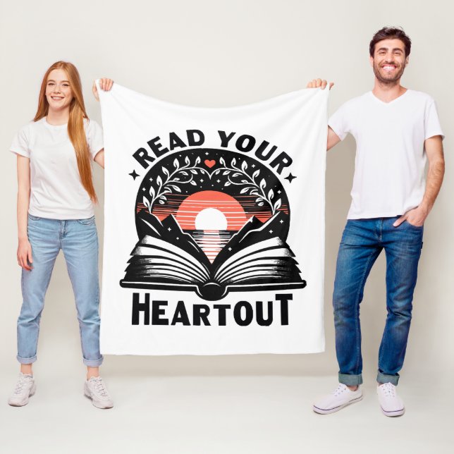 Reading Lover Read Your Heart Out Book Nerd Fleece Blanket (In Situ)