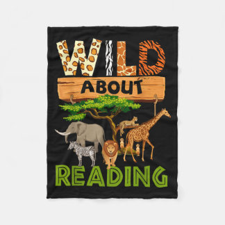 Reading lover wild reading reading books and fleece blanket