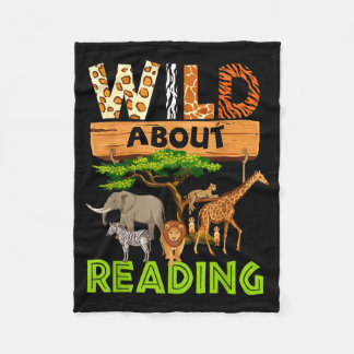 Reading lover wild reading reading books and fleece blanket