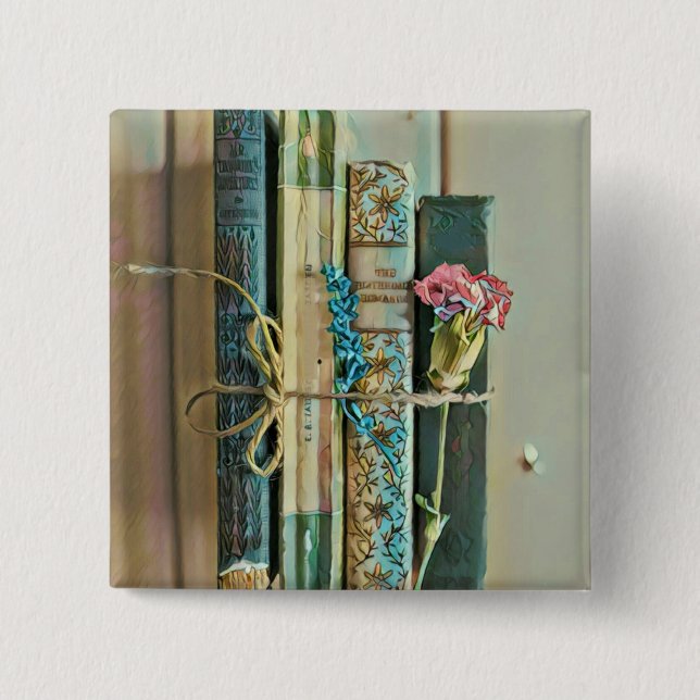 Reading Lovers Gift 15 Cm Square Badge (Front)