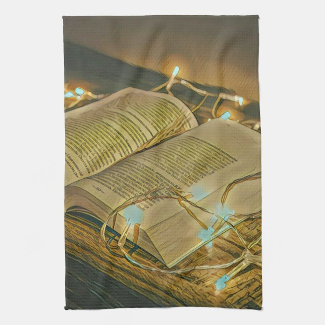 Reading Lovers Gift For Librarian Tea Towel (Vertical)