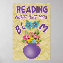 Reading Makes Your Mind Bloom Pun Poster