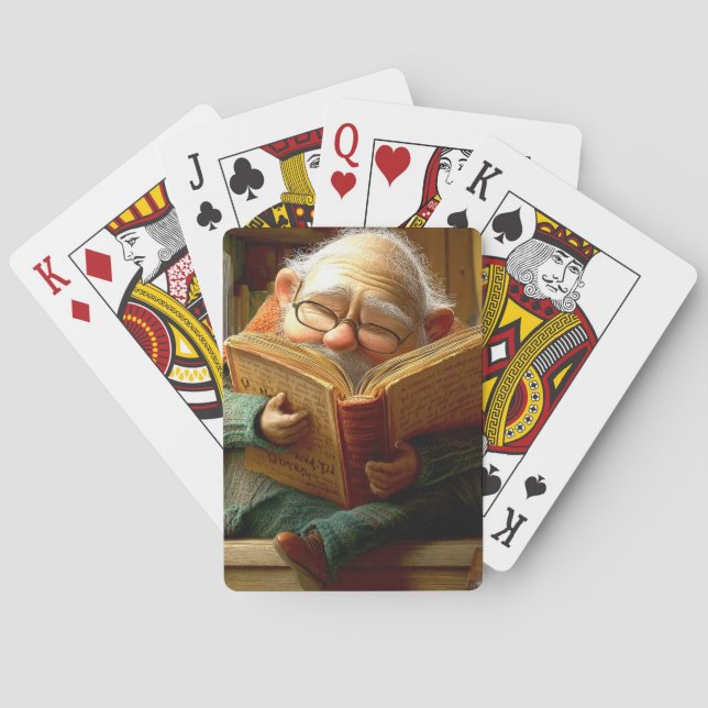 Reading Man Playing Cards (Back)