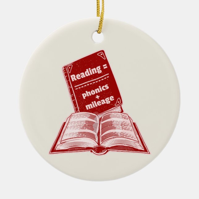 Reading mileage Phonics  Ceramic Ornament (Front)