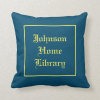 Reading nook library, blue, traditional script