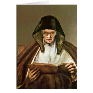 Reading Old Woman By Rembrandt Van Rijn