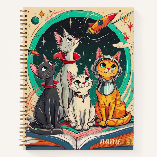 Reading Opens a Gateway to Cat Adventures Journal (Front)