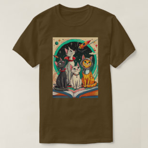 Reading Opens a Gateway to Cosmic Cat Adventures T-Shirt