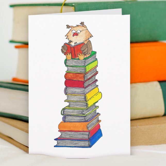 READING OWL greeting card by Nicole Janes (Creator Uploaded)