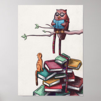 Reading Owl Poster