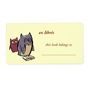 reading owls customisable exlibris