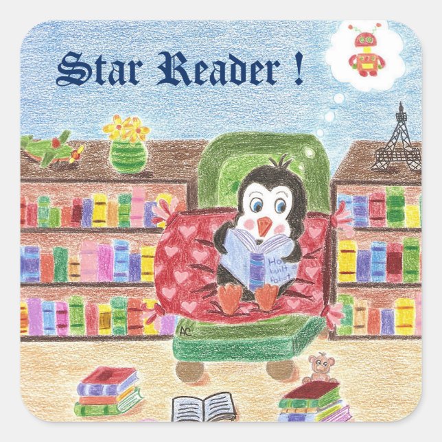 Reading penguin , Star Reader , reward stickers (Front)