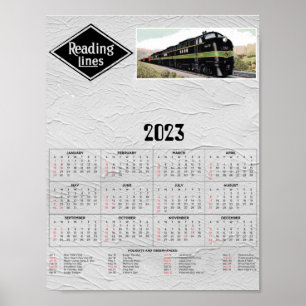 Reading railroad calendar  poster