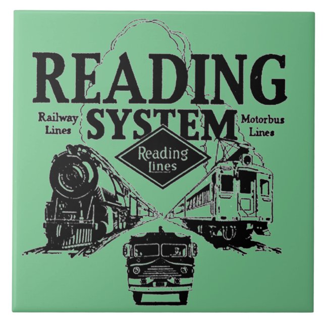 Reading Railroad System 1942 Ceramic Tile (Front)