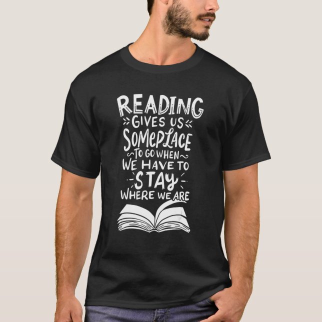 Reading Reader Book Lover Literature Library Month T-Shirt (Front)