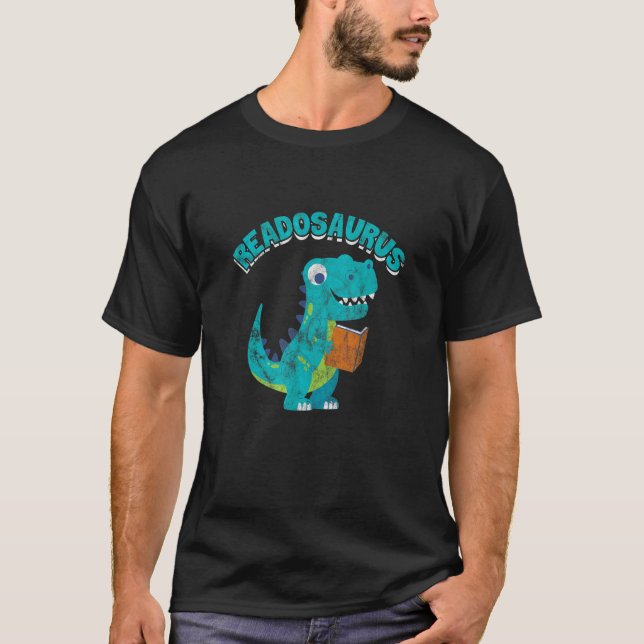 Reading Readosaurus Book Saurus Dinosaur Bookworm  T-Shirt (Front)