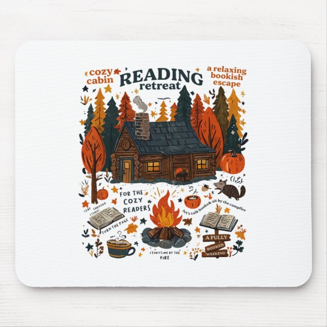 Reading Retreat Ghost Read More Books Funny Hallow Mouse Pad (Front)