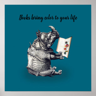 Reading Rhinoceros loves books Poster