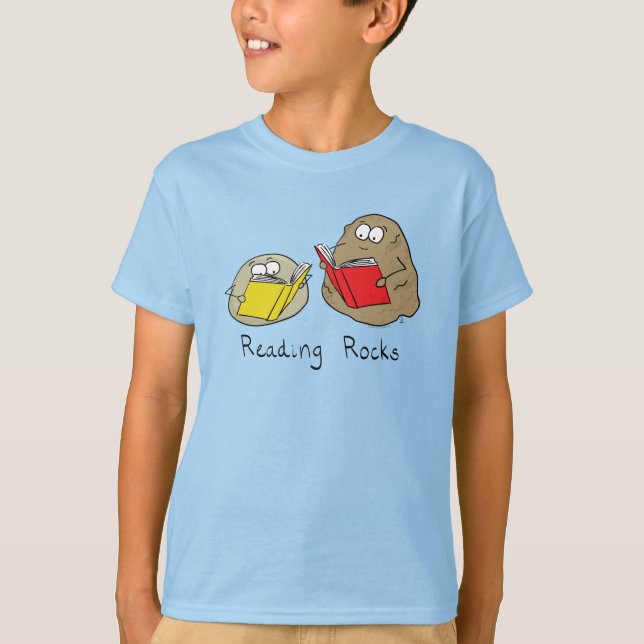 Reading Rocks Kids Boy Girl T-Shirt (Front)