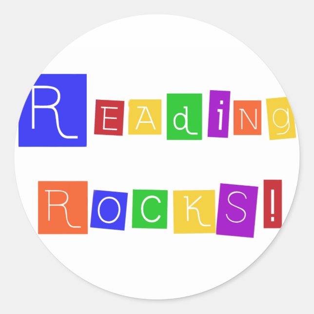 Reading Rocks Tshirts and Gifts Classic Round Sticker (Front)
