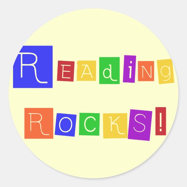 Reading Rocks Tshirts and Gifts Classic Round Sticker (Front)