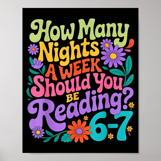 Reading Six Seven Meme Book Lover 67 Teacher 6 7  Poster (Front)