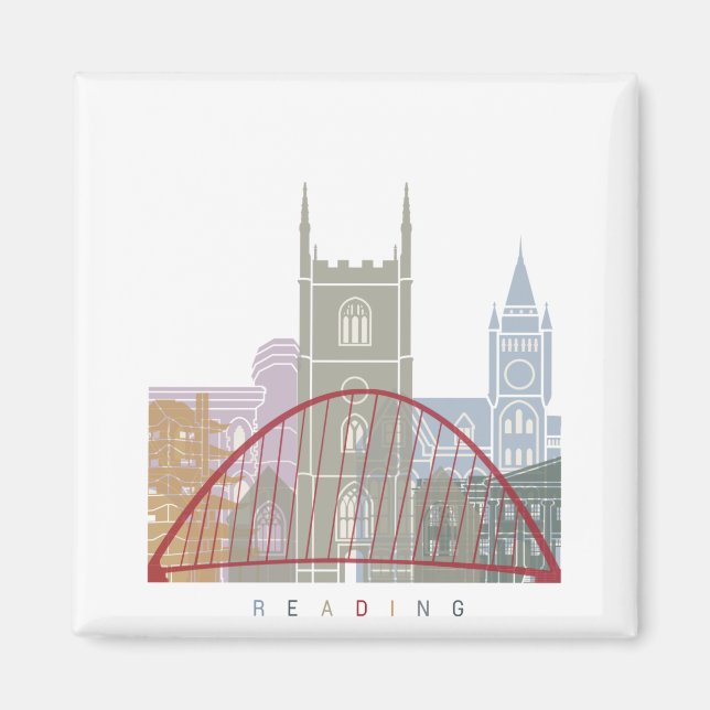 Reading skyline poster magnet (Front)