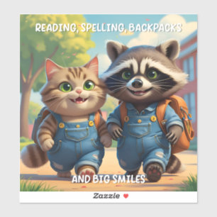 Reading, Spelling, Backpacks & Smiles Sticker