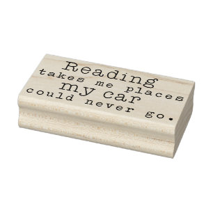 Reading Takes Me Places Rubber Stamp