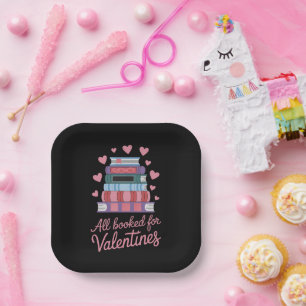 Reading Teacher All Booked for Valentine's Day Paper Plate