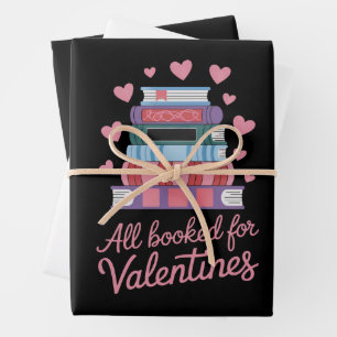 Reading Teacher All Booked for Valentine's Day Wrapping Paper Sheet