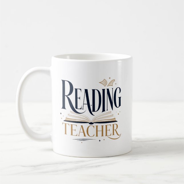 Reading Teacher Appreciation Gift Coffee Mug (Left)