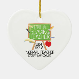 Reading Teacher Ceramic Ornament