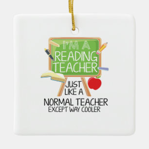 Reading Teacher Ceramic Ornament