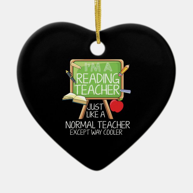 Reading Teacher Ceramic Ornament (Front)