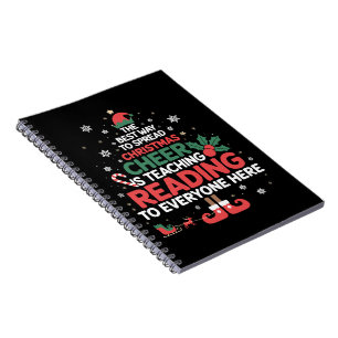 Reading Teacher Christmas Elf Xmas Cheer Notebook