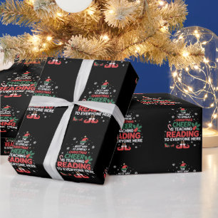 Reading Teacher Christmas Elf Xmas Cheer Wrapping Paper