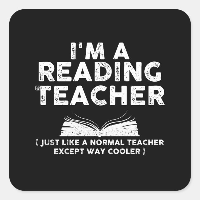 Reading Teacher - I'm A Reading Teacher Square Sticker (Front)