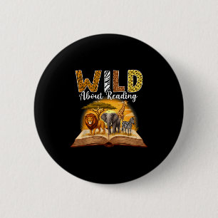 Reading teacher kids boys girls book lovers animal 6 cm round badge