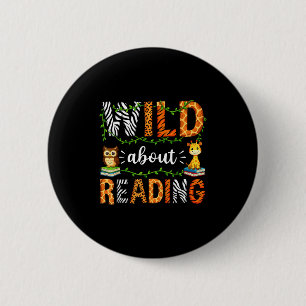 Reading teacher kids boys girls book lovers animal 6 cm round badge