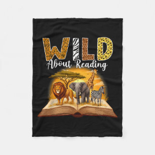 Reading teacher kids boys girls book lovers animal fleece blanket