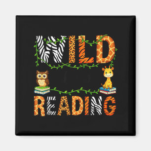 Reading teacher kids boys girls book lovers animal magnet