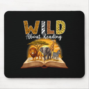Reading teacher kids boys girls book lovers animal mouse pad