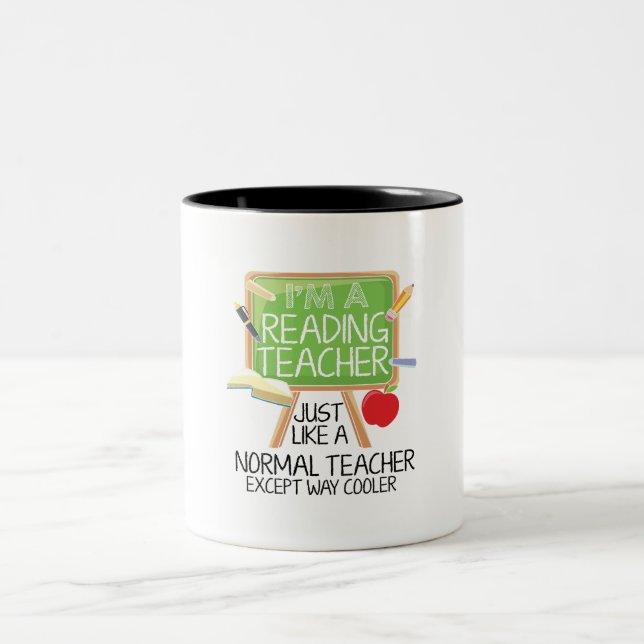 Reading Teacher  Two-Tone Coffee Mug (Center)