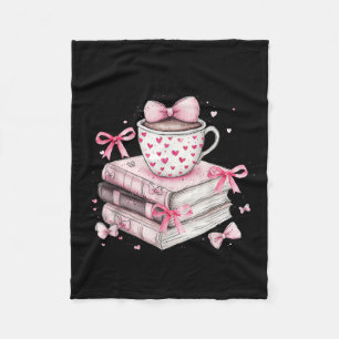 Reading Teacher Valentine's Day All Booked For Val Fleece Blanket