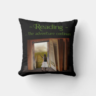 Reading, the adventure continues cushion