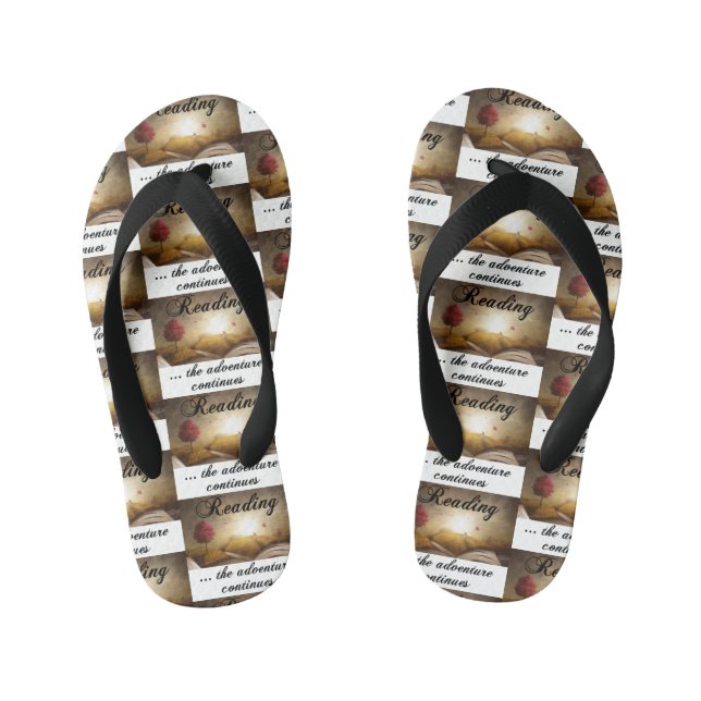 Reading, the adventure continues kid's thongs (Footbed)